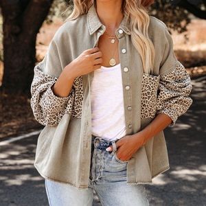 Vici Leopard Denim Jacket